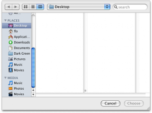 The Media category in the OS X file chooser