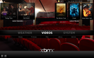 XBMC's home screen